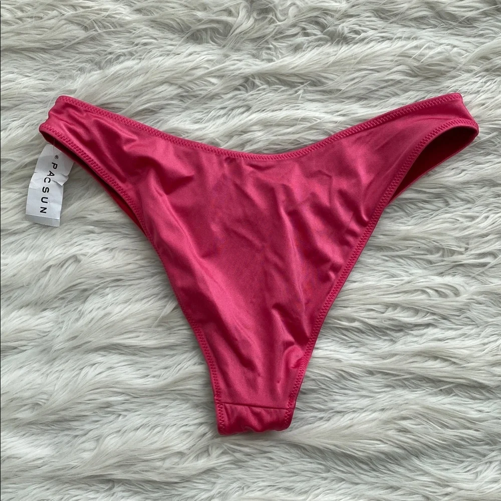 LA Hearts by PacSun | Pink & Red Reversible Ria V High Cut Bikini Bottom